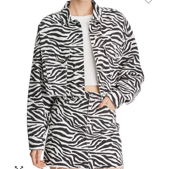 Sunset & Spring Zebra print cropped denim jacketet - Picture 6 of 6